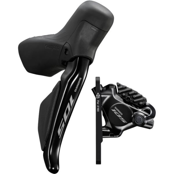 Shimano 105 DI2 DISC Brake Set VR 1000mm 140mm/160mm Rotor BR-R7170 Flat Mount mit SM-BH  Schwarz 1000 mm