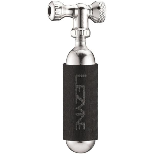 Lezyne CO2 Minipumpe Control Drive Co2 Silver Incl. 1x 25g Cartridge, Neoprene Sleeve  Silver
