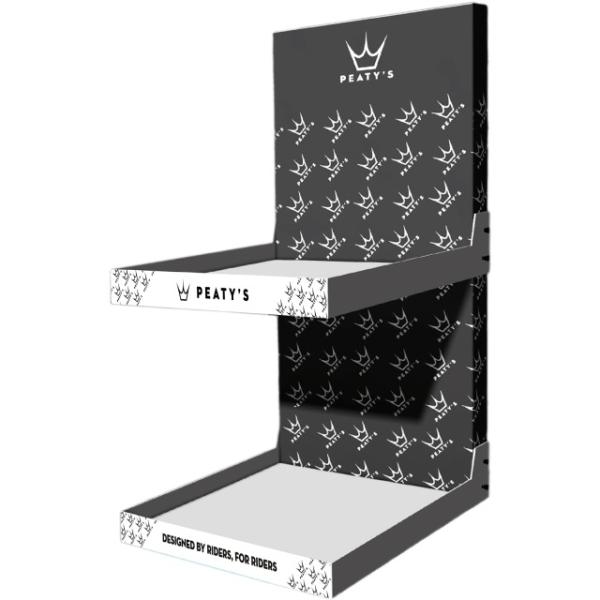 Peaty's POS Counter Top Unit 2024 2 Tier 600x300x300mm Weisse Tablare Black  Schwarz, Weiss