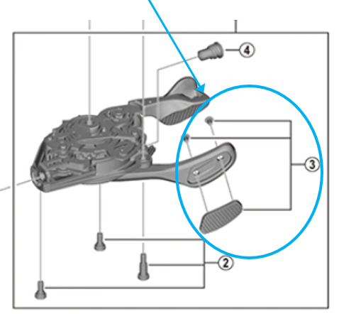 Shimano Abdeckung SL-M9100 rechts & Schrauben 