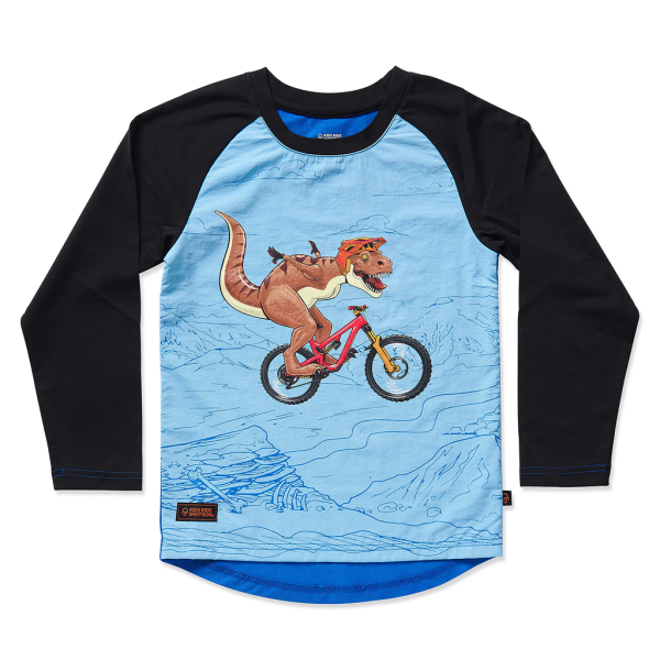 Kids Ride Shotgun Dino Windproof Kids MTB Jersey 2 Y blue Jungen