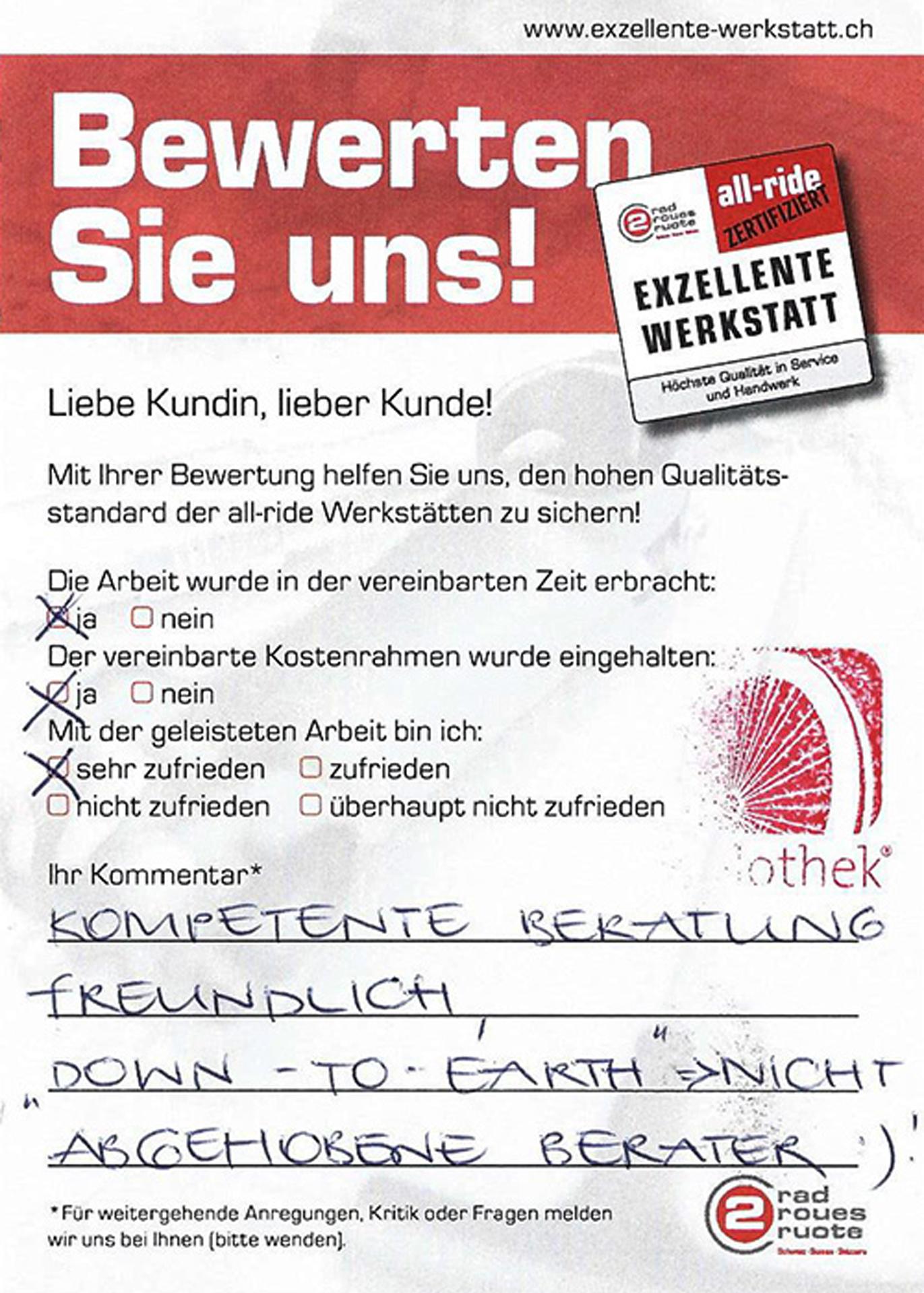  - Velothek AG B&uuml;tschwil