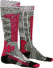 X-SOCKS Women Ski Rider 4.0 stone grey melange/pink 37-38